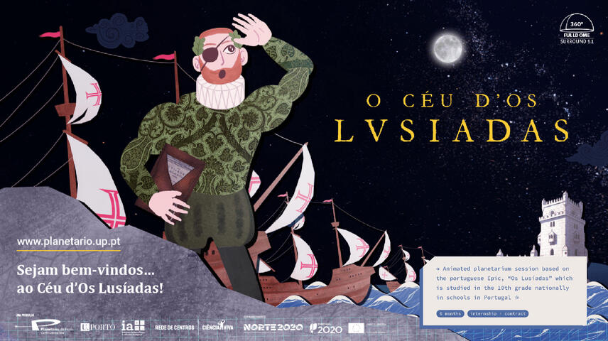 Educational planetarium animated session inspired by "Os LusÃadas", a Portuguese Epic. I worked in character and background design.