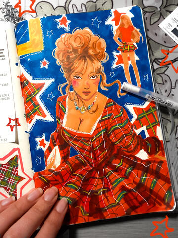 Pink Patheress Marker Illustration